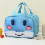 Geantă Frigorifică, Embo, cu Desene Animat 3D, Portabilă pentru Copii, de Prânz, din Pânză Oxford, 27.5x18x20 cm, Model Balena, Albastru - imagine 6
