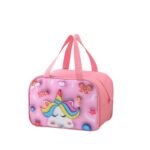 Geantă Frigorifică, Embo, cu Desene Animat 3D, Portabilă pentru Copii, de Prânz, din Pânză Oxford, 27.5x18x20 cm, Model Unicorn, Roz