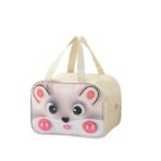 Geantă Frigorifică, Embo, cu Desene Animat 3D, Portabilă pentru Copii, de Prânz, din Pânză Oxford, 27.5x18x20 cm, Model Soricel, Bej