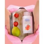 Geantă Frigorifică, Embo, cu Desene Animat, Portabilă pentru Copii, de Prânz, din Pânză Oxford, 22x14x19 cm, Model Iepuras, Roz - imagine 4