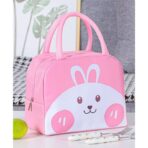 Geantă Frigorifică, Embo, cu Desene Animat, Portabilă pentru Copii, de Prânz, din Pânză Oxford, 22x14x19 cm, Model Iepuras, Roz - imagine 6