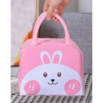 Geantă Frigorifică, Embo, cu Desene Animat, Portabilă pentru Copii, de Prânz, din Pânză Oxford, 22x14x19 cm, Model Iepuras, Roz - imagine 8