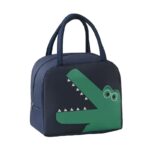 Geantă Frigorifică, Embo, cu Desene Animat, Portabilă pentru Copii, de Prânz, din Pânză Oxford, 22x14x19 cm, Model Dinozaur, Albastru