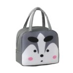 Geantă Frigorifică, Embo, cu Desene Animat, Portabilă pentru Copii, de Prânz, din Pânză Oxford, 22x14x19 cm, Model Vulpe, Gri