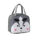 Geantă Frigorifică, Embo, cu Desene Animat, Portabilă pentru Copii, de Prânz, din Pânză Oxford, 22x14x19 cm, Model Vulpe, Gri