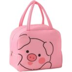 Geantă Frigorifică, Embo, cu Desene Animat, Portabilă pentru Copii, de Prânz, din Pânză Oxford, 22x14x19 cm, Model Purcelus, Roz