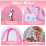 Geantă Frigorifică, Embo, cu Desene Animate 3D, Portabilă pentru Copii, de Prânz, din Pânză Oxford, 23x13x19 cm, Model Iepuras, Roz - imagine 7