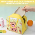 Geantă Frigorifică, Embo, cu Desene Animate 3D, Portabilă pentru Copii, de Prânz, din Pânză Oxford, 23x13x19 cm, Model Ursulet, Galben - imagine 3