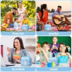 Geantă Frigorifică, Embo, cu Desene Animate 3D, Portabilă pentru Copii, de Prânz, din Pânză Oxford, 23x13x19 cm, Model Elefantel, Albastru - imagine 5