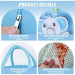 Geantă Frigorifică, Embo, cu Desene Animate 3D, Portabilă pentru Copii, de Prânz, din Pânză Oxford, 23x13x19 cm, Model Elefantel, Albastru - imagine 7