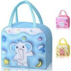 Geantă Frigorifică, Embo, cu Desene Animate 3D, Portabilă pentru Copii, de Prânz, din Pânză Oxford, 23x13x19 cm, Model Elefantel, Albastru - imagine 10