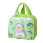 Geantă Frigorifică, Embo, cu Desene Animate 3D, Portabilă pentru Copii, de Prânz, din Pânză Oxford, 23x13x19 cm, Model Ratusca, Verde