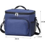 Geanta pentru Pranz, Embo, Multifunctionala, Compartimentata, 2 Tipuri de Manere, Impermeabila, 26x24x17 cm, Albastru - imagine 3
