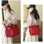 Geanta pentru Pranz, Embo, Multifunctionala, Compartimentata, 2 Tipuri de Manere, Impermeabila, 26x24x17 cm, Rosu - imagine 3