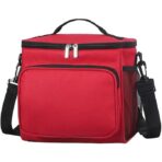 Geanta pentru Pranz, Embo, Multifunctionala, Compartimentata, 2 Tipuri de Manere, Impermeabila, 26x24x17 cm, Rosu - imagine 7