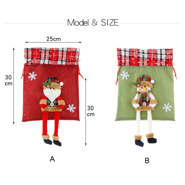 geanta-sac-de-craciun-ren-gri-cu-rosu-in-carouri-30x25-cm-636ef5b7e1614 Sac din textil pentru cadouri de Craciun, Embo, Model Ren, 30x25 cm, Gri - imagine 3