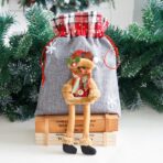 Sac din textil pentru cadouri de Craciun, Embo, Model Ren, 30x25 cm, Gri - imagine 5