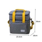 Geanta Termica, Embo, 2 Compartimente Separate, Multifunctionala, Impermeabila, Manere si Curea de Umar, 25.5x18x30 cm, Gri - imagine 2
