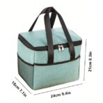 Geanta Termica Embo pentru Pranz, Compartimente Telefon si Tacamuri, Multifunctionala, Impermeabila, 24x18x21 cm, Verde - imagine 8