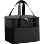 Geanta Termica Embo pentru Pranz, Compartimente Telefon si Tacamuri, Multifunctionala, Impermeabila, 24x18x21 cm, Negru - imagine 5