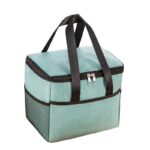 Geanta Termica Embo pentru Pranz, Compartimente Telefon si Tacamuri, Multifunctionala, Impermeabila, 24x18x21 cm, Verde