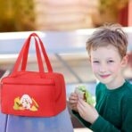 Geanta Termo-Izolanta, Embo, Compartimente Telefon si Tacamuri, Multifunctionala, Impermeabila, 30x21x20 cm, Design Iepuras, Rosu - imagine 3