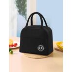 Geanta Termica pentru Pranz, Embo, Multifunctionala, Compartimentata, Impermeabila, cu Manere, Buzunar Exterior, 22x14x19 cm, Negru - imagine 3
