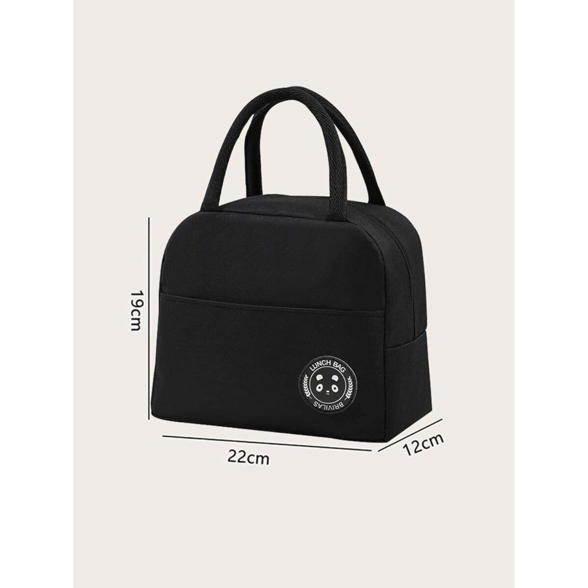 Geanta Termica pentru Pranz, Embo, Multifunctionala, Compartimentata, Impermeabila, cu Manere, Buzunar Exterior, 22x14x19 cm, Negru - imagine 4