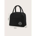 Geanta Termica pentru Pranz, Embo, Multifunctionala, Compartimentata, Impermeabila, cu Manere, Buzunar Exterior, 22x14x19 cm, Negru - imagine 4