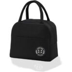 Geanta Termica pentru Pranz, Embo, Multifunctionala, Compartimentata, Impermeabila, cu Manere, Buzunar Exterior, 22x14x19 cm, Negru - imagine 5