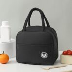 Geanta Termica pentru Pranz, Embo, Multifunctionala, Compartimentata, Impermeabila, cu Manere, Buzunar Exterior, 22x14x19 cm, Negru - imagine 6