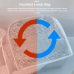 Geanta Termica pentru Pranz Embo, Multifunctionala, Compartimentata, Impermeabila, cu Manere, Buzunar Exterior, 22x14x19 cm, Rosu - imagine 4