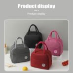 Geanta Termica pentru Pranz, Embo, Multifunctionala, Compartimentata, Impermeabila, cu Manere, Buzunar Exterior, 22x14x19 cm, Gri - imagine 3