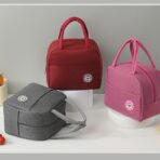 Geanta Termica pentru Pranz, Embo, Multifunctionala, Compartimentata, Impermeabila, cu Manere, Buzunar Exterior, 22x14x19 cm, Gri - imagine 5