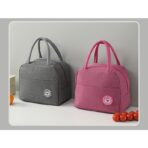 Geanta Termica pentru Pranz, Embo, Multifunctionala, Compartimentata, Impermeabila, cu Manere, Buzunar Exterior, 22x14x19 cm, Gri - imagine 7