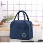 Geanta Termica pentru Pranz, Embo, Multifunctionala, Compartimentata, Impermeabila, cu Manere, Buzunar Exterior, 22x14x19 cm, Albastru - imagine 4