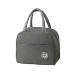 Geanta Termica pentru Pranz, Embo, Multifunctionala, Compartimentata, Impermeabila, cu Manere, Buzunar Exterior, 22x14x19 cm, Gri