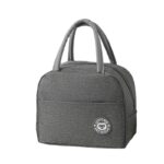 Geanta Termica pentru Pranz, Embo, Multifunctionala, Compartimentata, Impermeabila, cu Manere, Buzunar Exterior, 22x14x19 cm, Gri