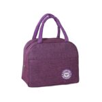 Geanta Termica pentru Pranz, Embo, Multifunctionala, Compartimentata, Impermeabila, cu Manere, Buzunar Exterior, 22x14x19 cm, Mov