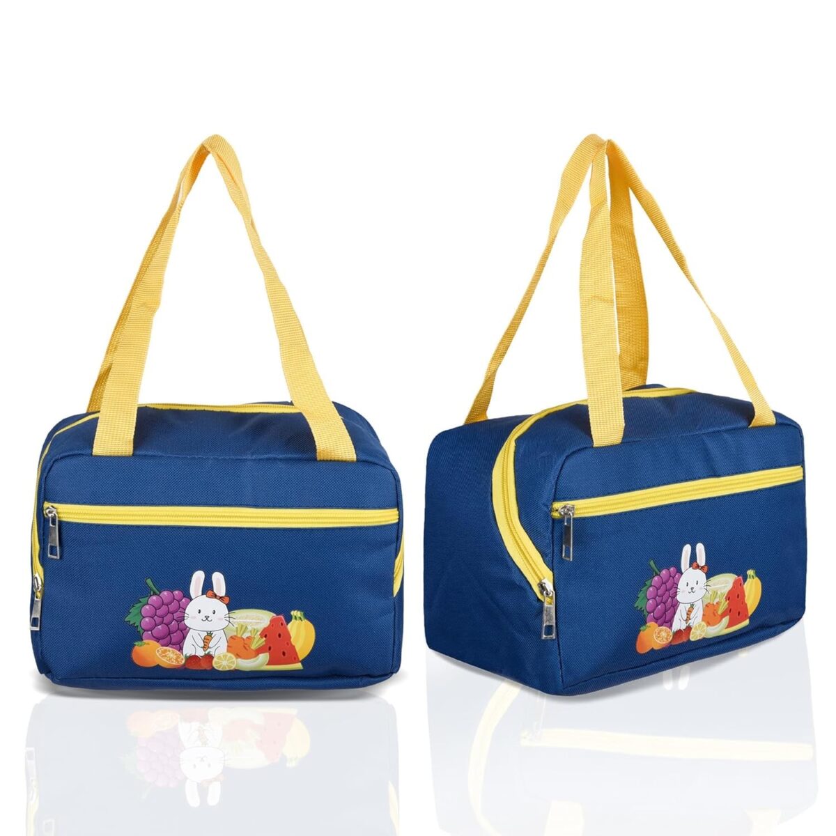 Geanta Termo-Izolanta, Embo, Compartimente Telefon si Tacamuri, Multifunctionala, Impermeabila, 30x21x20 cm, Design Iepuras, Albastru - imagine 5