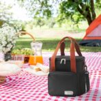 Geanta Termo-Izolanta, Embo, Multifunctionala, 1 Compartiment Principal, 1 Buzunar Lateral Exterior, Impermeabila, Manere si Bretea de Umar, 25x22x15 cm, Negru - imagine 3