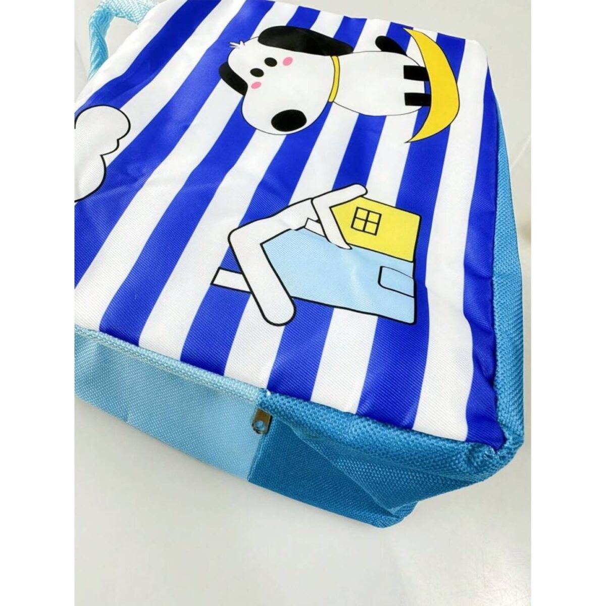 Geanta Termoizolanta pentru Copii, Embo, 23x13x19 cm, Model Imprimeu Catel, din Folie de Aluminiu si Panza Oxford, Albastru/Alb - imagine 3