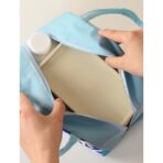 Geanta Termoizolanta pentru Copii, Embo, 23x13x19 cm, Model Imprimeu Catel, din Folie de Aluminiu si Panza Oxford, Albastru/Alb - imagine 4