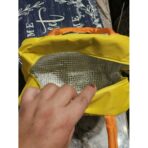 Geanta Termoizolanta pentru Copii, Embo, 23x13x19 cm, Model Imprimeu Dinozaur, din Folie de Aluminiu si Panza Oxford, Albastru/Galben - imagine 4