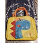 Geanta Termoizolanta pentru Copii, Embo, 23x13x19 cm, Model Imprimeu Dinozaur, din Folie de Aluminiu si Panza Oxford, Albastru/Galben - imagine 6