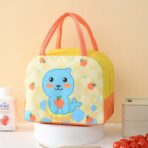 Geanta Termoizolanta pentru Copii, Embo, 23x13x19 cm, Model Imprimeu Foca, din Folie de Aluminiu si Panza Oxford, Galben/Portocaliu - imagine 5