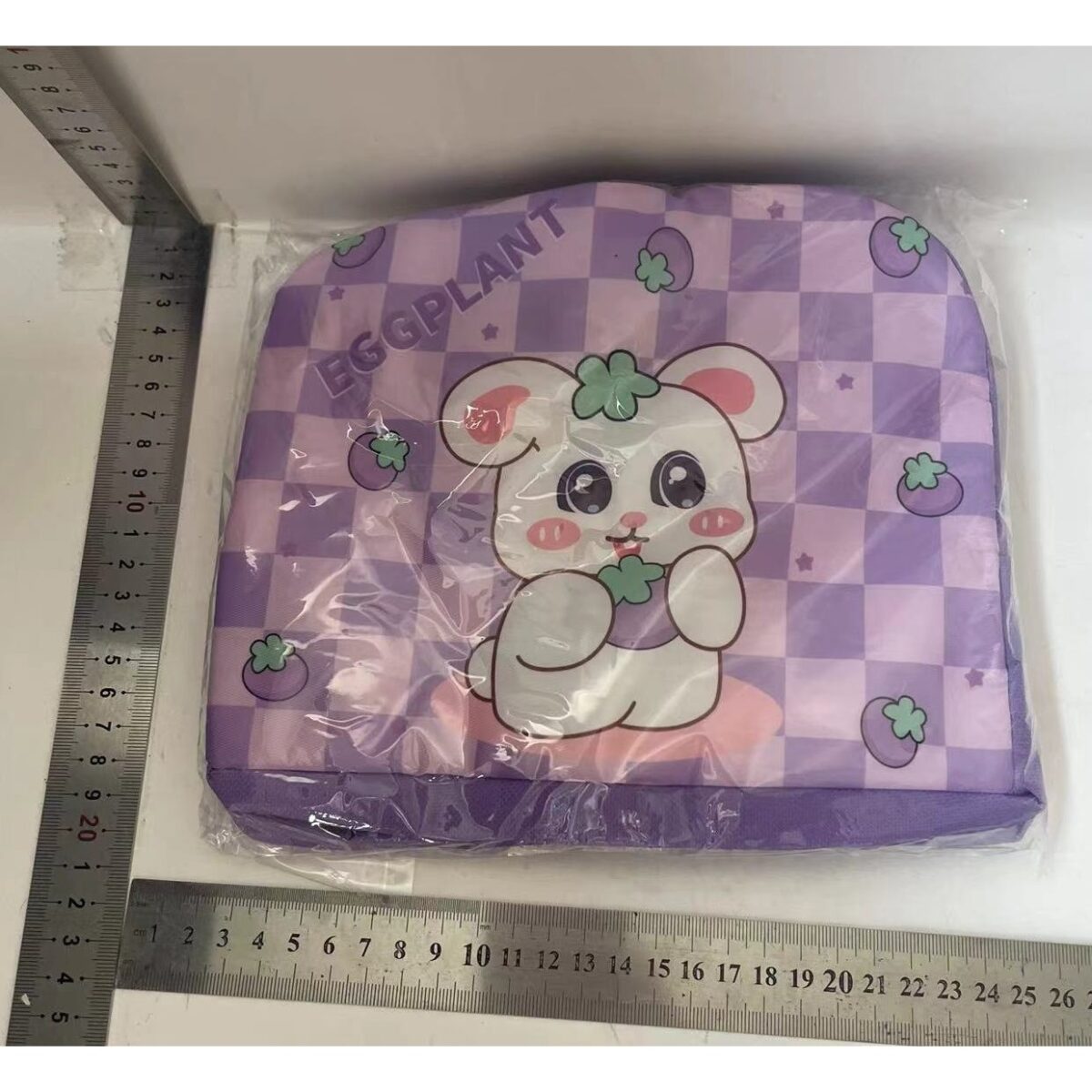 Geanta Termoizolanta pentru Copii, Embo, 23x13x19 cm, Model Imprimeu Iepuras, din Folie de Aluminiu si Panza Oxford, Mov - imagine 2