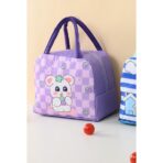 Geanta Termoizolanta pentru Copii, Embo, 23x13x19 cm, Model Imprimeu Iepuras, din Folie de Aluminiu si Panza Oxford, Mov - imagine 3