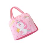 Geanta Termoizolanta pentru Copii, Embo, 23x13x19 cm, Model Imprimeu Unicorn, din Folie de Aluminiu si Panza Oxford, Roz - imagine 5