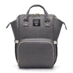 Rucsac Multifunctional pentru Mamici, Embo, din Panza Oxford, Compartimentare Multipla, Impermeabil, 43 x 18 x 26 cm, Gri Inchis
